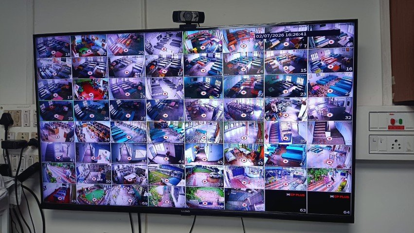 School CCTV monitoring display at Ideal Mission School